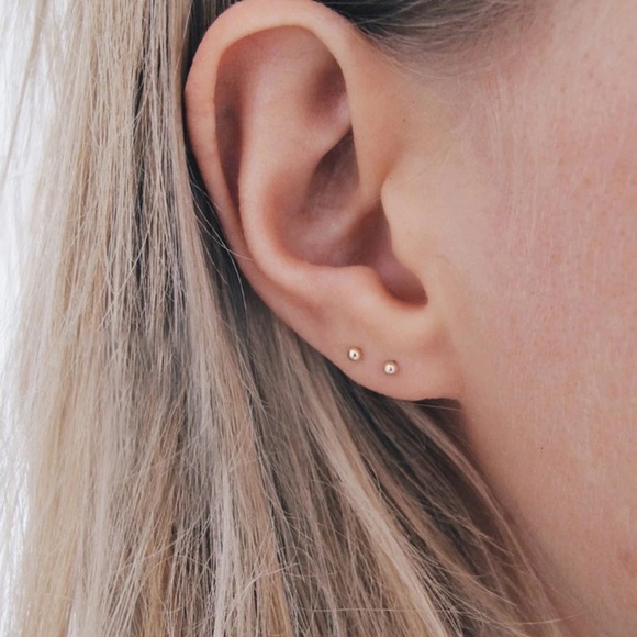 Stainless Steel Delicate Stud Earrings - Picture 2 of 4